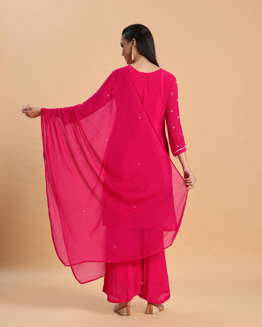 Niyara - Rani Pink Chinon Handwork
